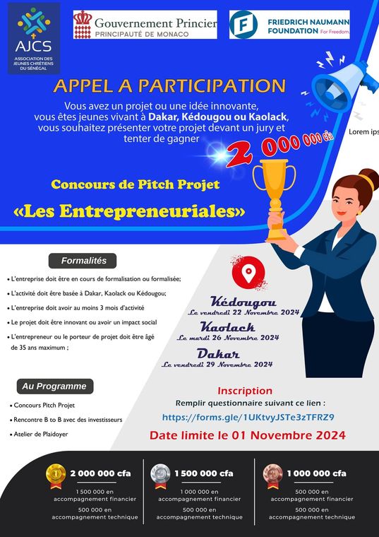 Appel à participation au concours de pitch — 28 octobre 2024